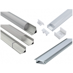 Surface Corner Aluminium Profile comes with End Caps, and Mounting Clips SCPOC-2M