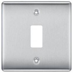 Frontplate Brushed Steel 1G RNBS1