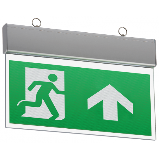 LED Emergency Exit Sign Ceiling Mounted Knightsbridge EMSWING