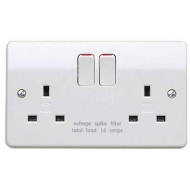 Filtered 2G Switched Socket MK K1816WHI