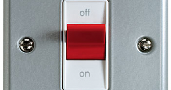 Metal Clad Double Pole Switch and Neon 1G MK K5240ALM